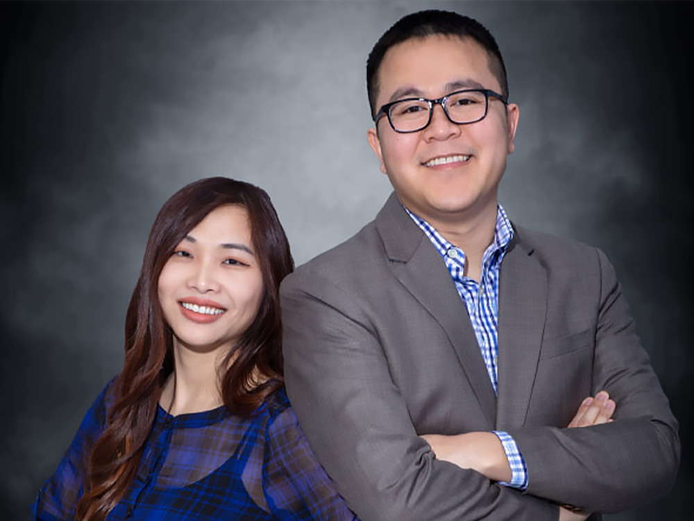 Doctor Peter Nguyen, dentist at South Peek Dental Care in Katy, TX with his wife